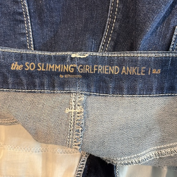 Chico's So Slimming Embroidered Beaded Girlfriend Ankle Jeans Size 2.5/Large - Picture 9 of 10